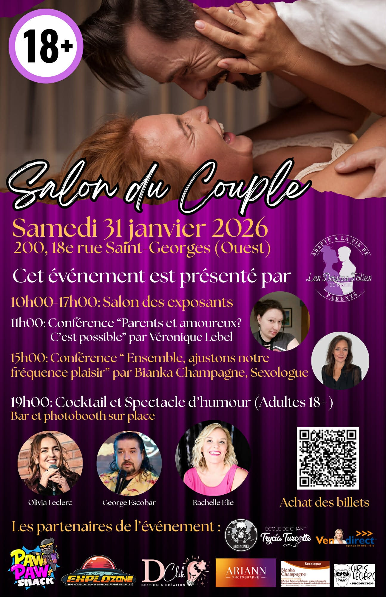 Spectacle d'humour 31 janvier 2026 20h - Salon du couple - Exclusivité D.F.N.