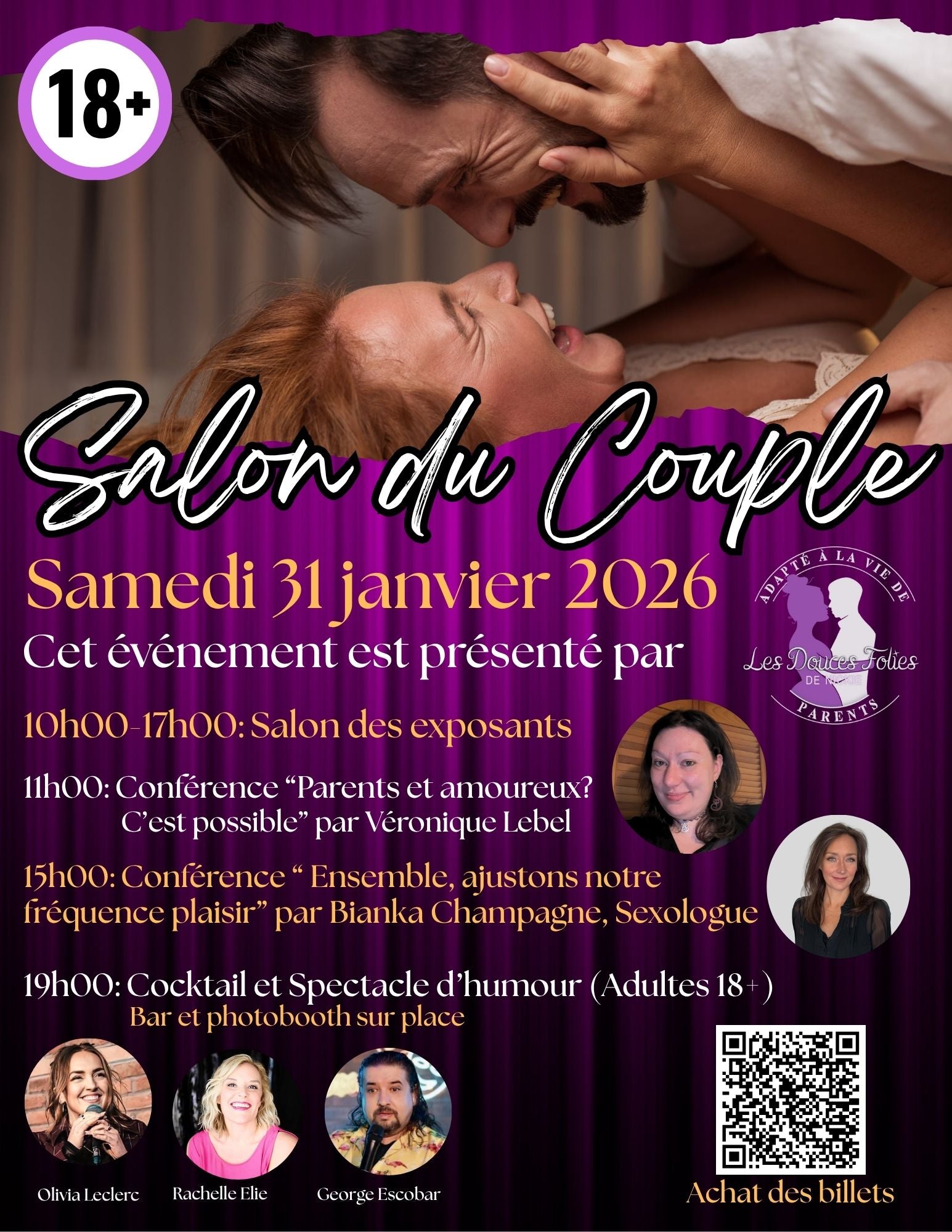 Spectacle d'humour 31 janvier 2026 20h - Salon du couple - Exclusivité D.F.N.