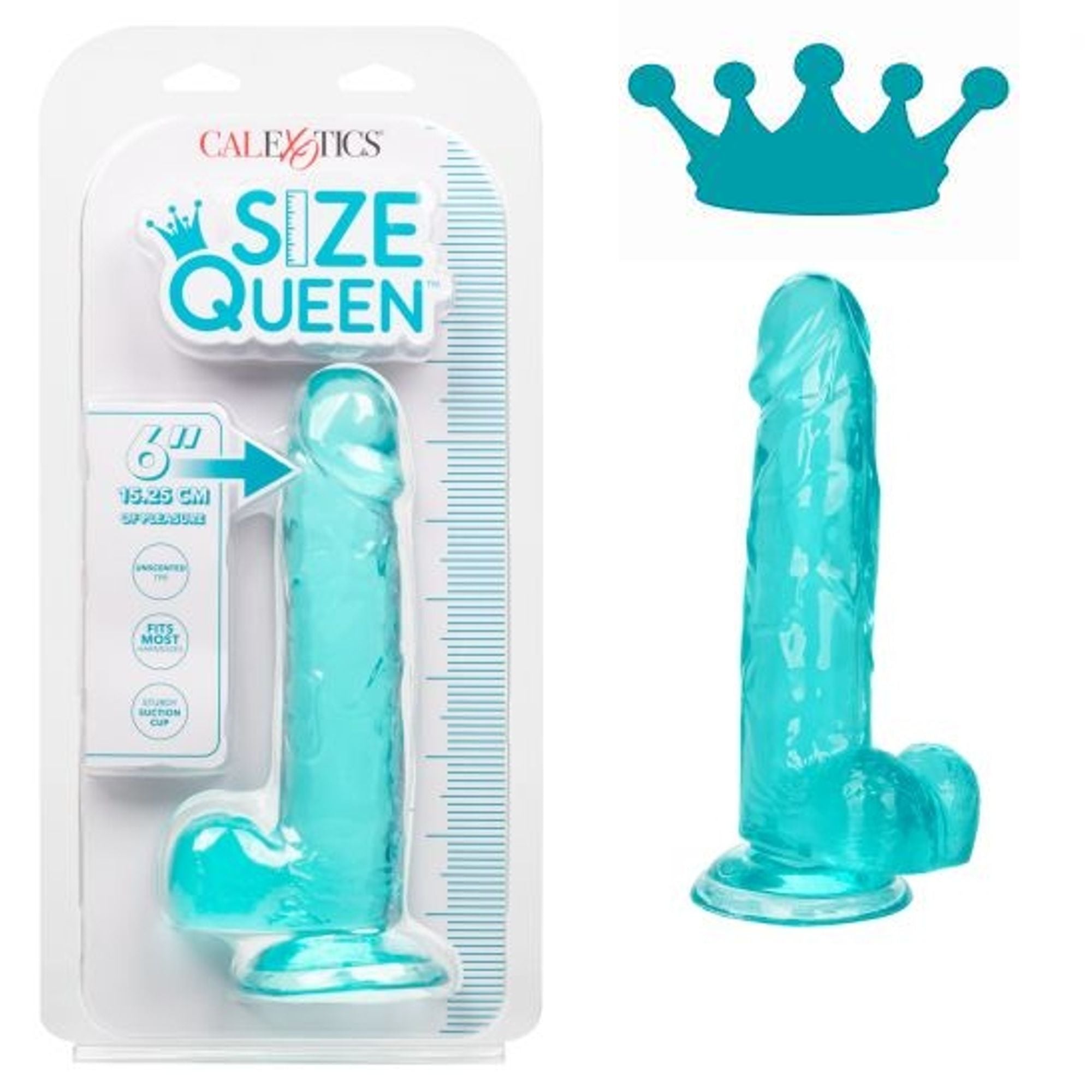 Dildo 6 pouces turquoise ''Size Queen'' - EN STOCK